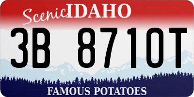 ID license plate 3B8710T