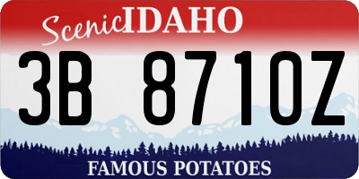ID license plate 3B8710Z