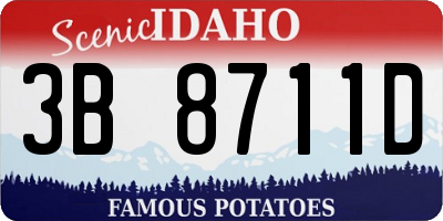 ID license plate 3B8711D