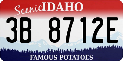 ID license plate 3B8712E