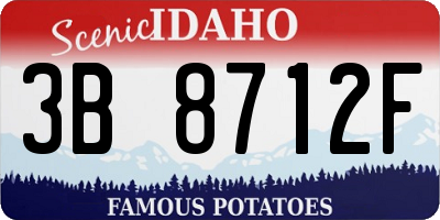 ID license plate 3B8712F