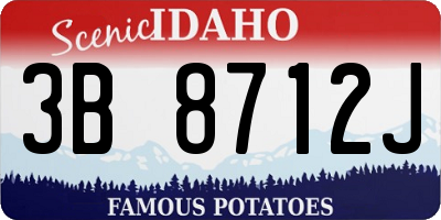 ID license plate 3B8712J