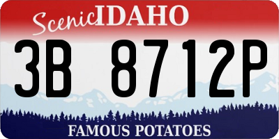 ID license plate 3B8712P