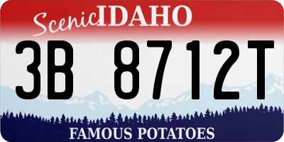 ID license plate 3B8712T