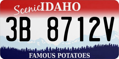 ID license plate 3B8712V
