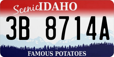 ID license plate 3B8714A