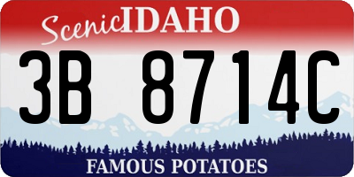 ID license plate 3B8714C
