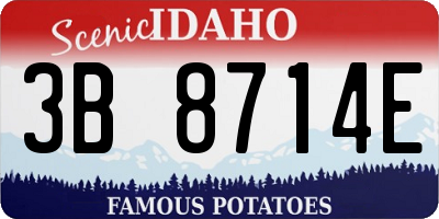 ID license plate 3B8714E