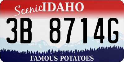 ID license plate 3B8714G