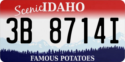 ID license plate 3B8714I