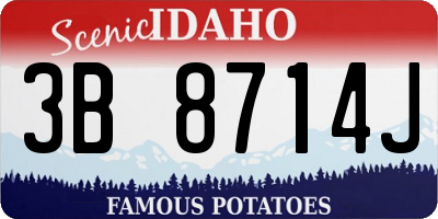 ID license plate 3B8714J