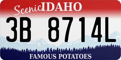 ID license plate 3B8714L