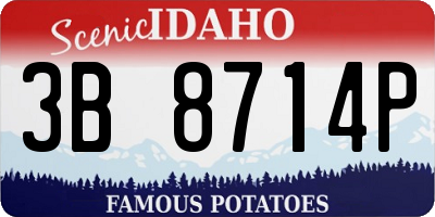 ID license plate 3B8714P