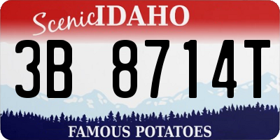 ID license plate 3B8714T