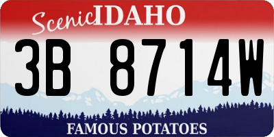 ID license plate 3B8714W