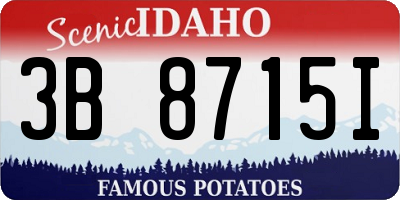 ID license plate 3B8715I