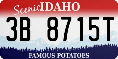 ID license plate 3B8715T