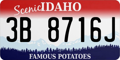 ID license plate 3B8716J