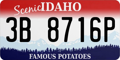 ID license plate 3B8716P