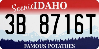 ID license plate 3B8716T