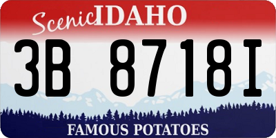 ID license plate 3B8718I