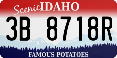 ID license plate 3B8718R