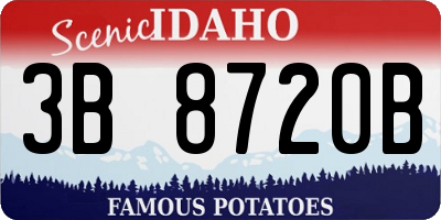 ID license plate 3B8720B