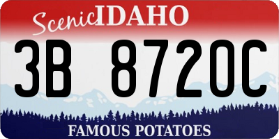 ID license plate 3B8720C
