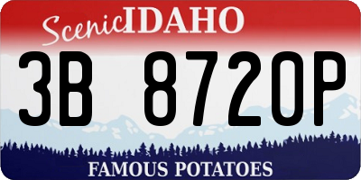 ID license plate 3B8720P