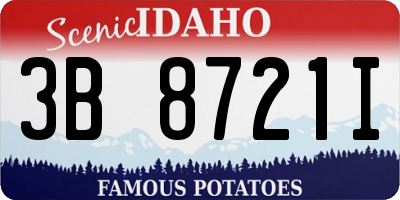 ID license plate 3B8721I