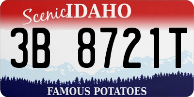 ID license plate 3B8721T