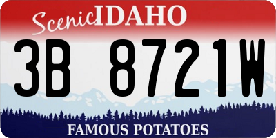 ID license plate 3B8721W
