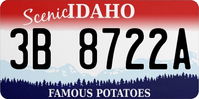 ID license plate 3B8722A