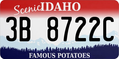 ID license plate 3B8722C