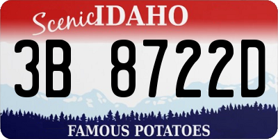 ID license plate 3B8722D