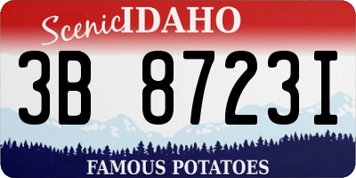 ID license plate 3B8723I