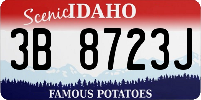 ID license plate 3B8723J