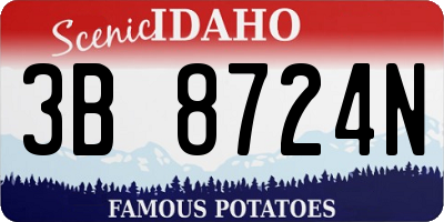 ID license plate 3B8724N