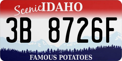 ID license plate 3B8726F