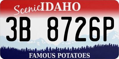 ID license plate 3B8726P