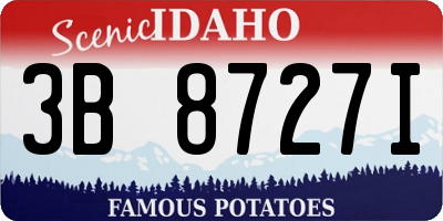 ID license plate 3B8727I