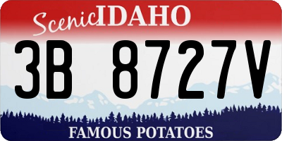 ID license plate 3B8727V