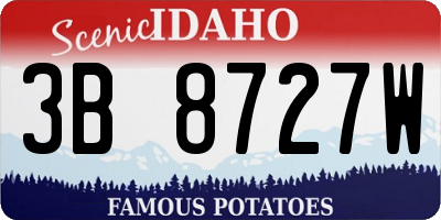 ID license plate 3B8727W