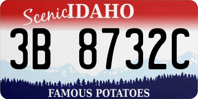 ID license plate 3B8732C