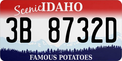 ID license plate 3B8732D