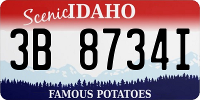 ID license plate 3B8734I