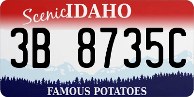 ID license plate 3B8735C