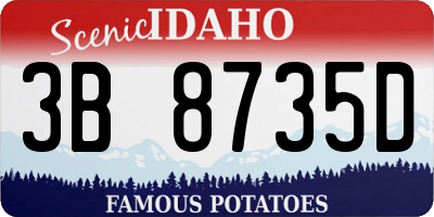 ID license plate 3B8735D