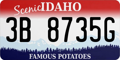 ID license plate 3B8735G