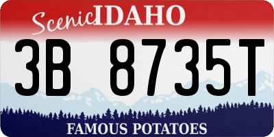 ID license plate 3B8735T